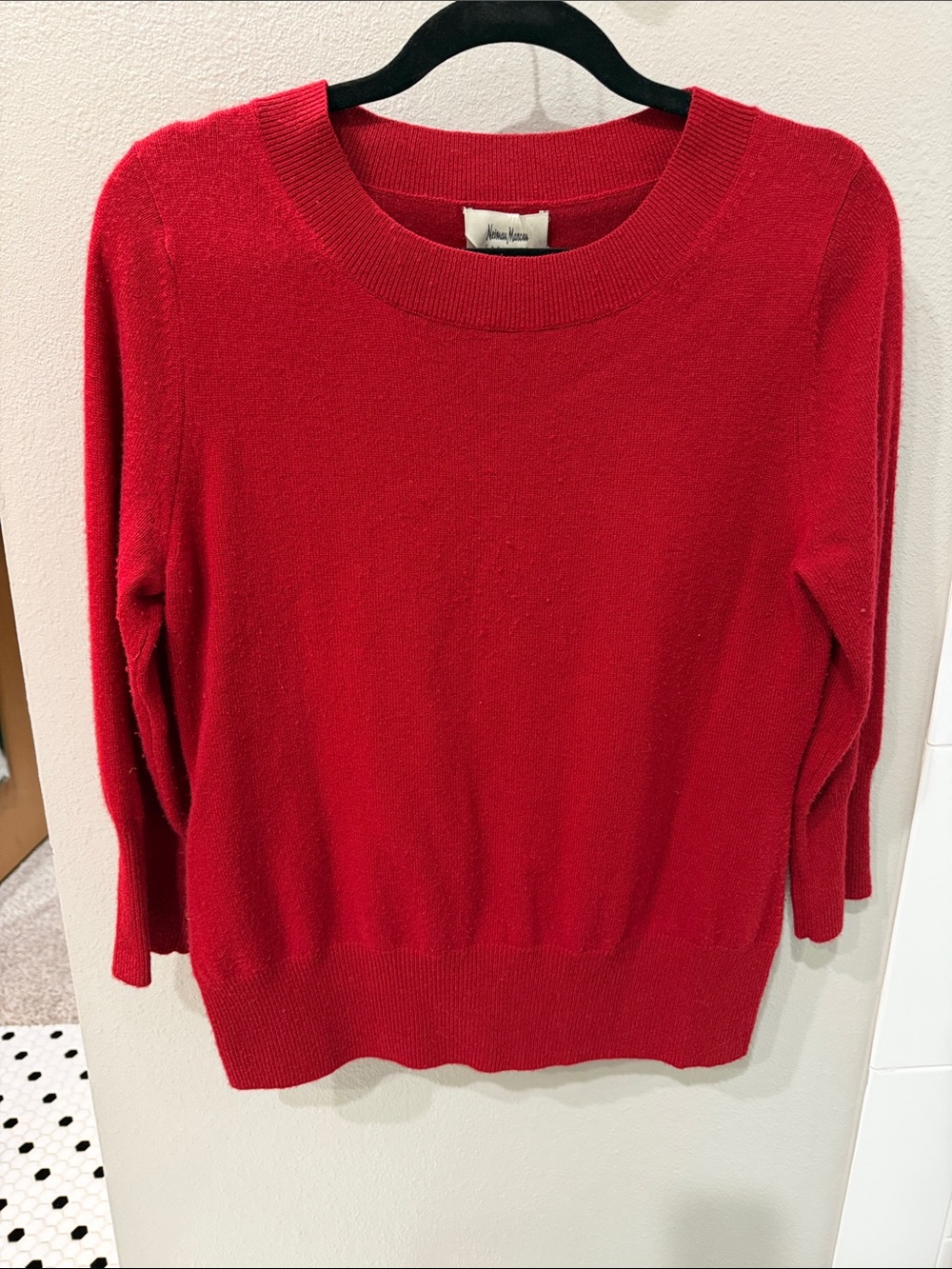 Red cashmere sweater